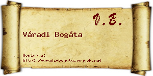 Váradi Bogáta névjegykártya